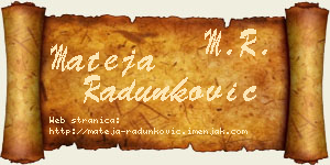 Mateja Radunković vizit kartica